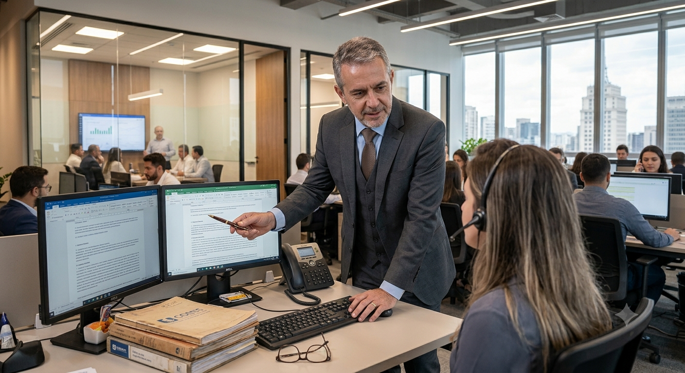 Corretor de seguros experiente e confiável prestando consultoria